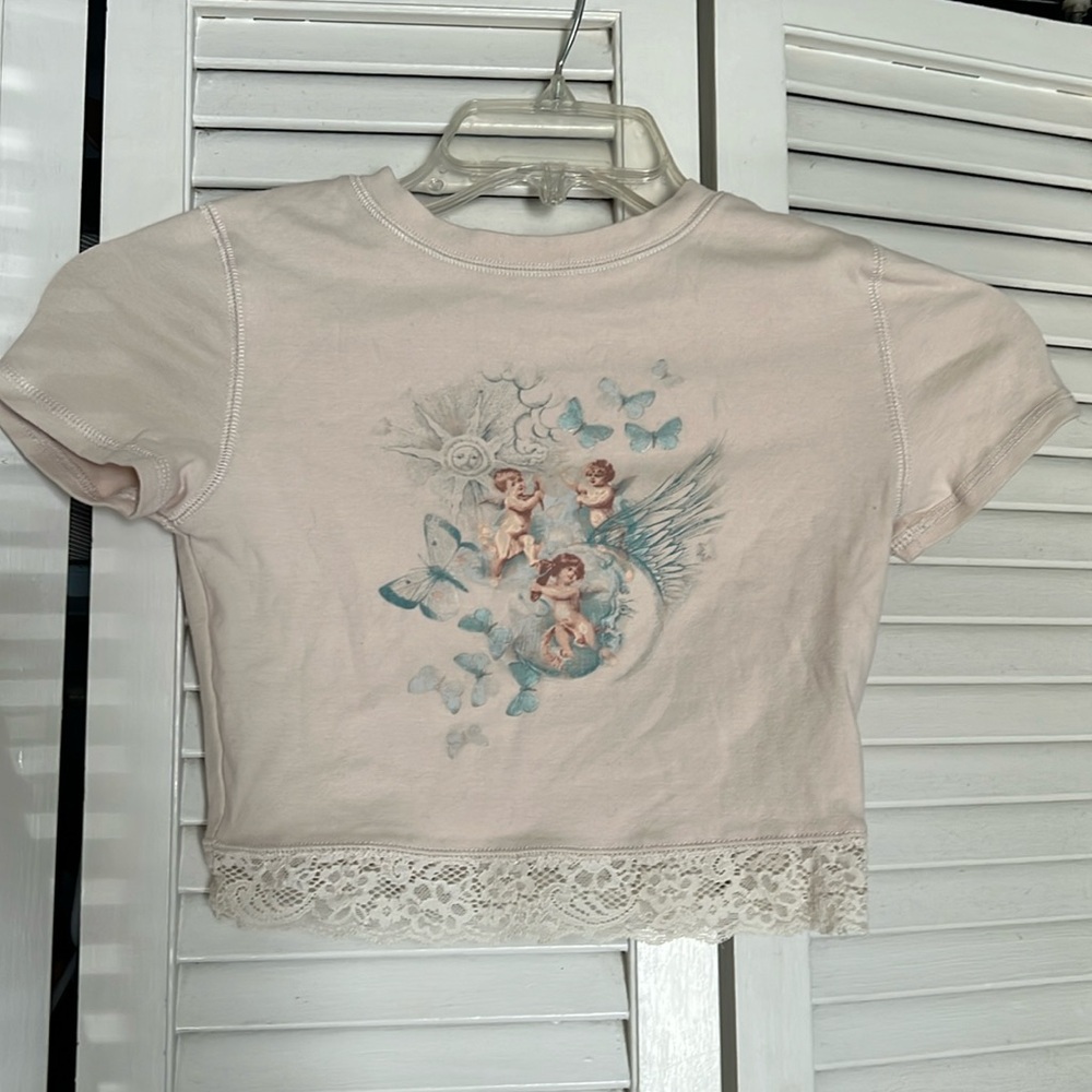 Angel Cherub Lace Crop Top